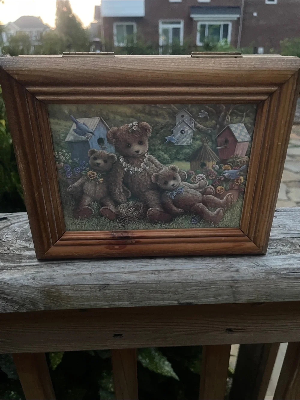 Vintage Handmade Wood Keepsake Jewelry Box